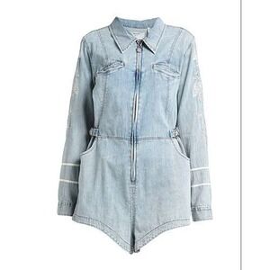 One Teaspoon NWT Heartland Embroidered Margot Denim Jumpsuit in Size X-Small